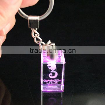 2016 new design engravable printing crystal gifts keychain