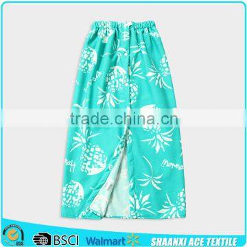 Fashion design custom printed bath skirt Velour cotton bath skirt printing skirt with elastic