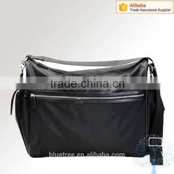 Fashion Black nylon diaper bags mummy baby bag with bottle changing pad