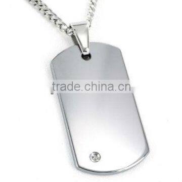 XLT-PD057 Silver Crystal Tag Magnetic Pendant for Necklace