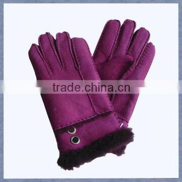 wholesale custom sheepkin winter ladies leather gloves