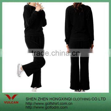 100%Polyester black women sport suit