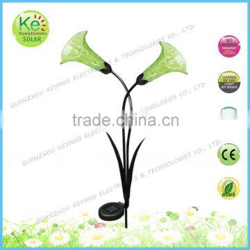 Flower with metal stake outdoor solar led garden light