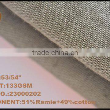 Cheap Price Ramie and Cotton Interwoven Fabric and Light Weight Hand Feel Soft for Shirt and Home Textile photo-2