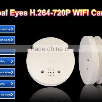 new Global eyes 8GB Wifi IP camera,HD quality smoke detector,cctv camera AV format+motion detection+H.264+alarm system