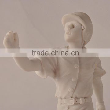 White resin figure trophy for baseball