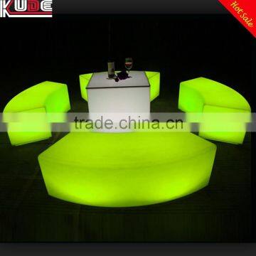 Popular Furniture Stylish LED Light Composite Outdoor Curved Bench For Party Used