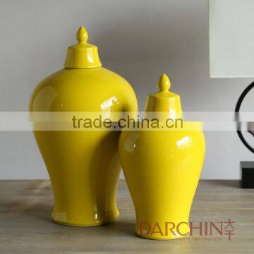 Yellow ceramic jars fancy ceramic storage jars