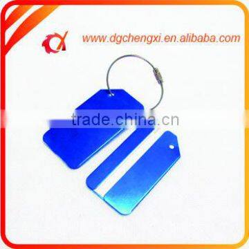 Bulk Custom Laser Logo Aluminum blue Luggage Tag