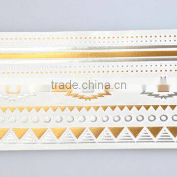 Wholesale Shiny Foil Temporary Tattoos Flash Gold Body Art Tattoos Water Transfer Fake Jewelry Tattoos Factory photo-2