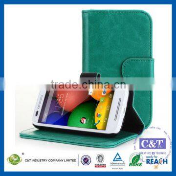 C&T Factory wholesale New Design leather flip case for moto e