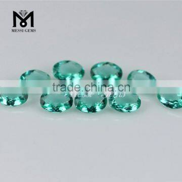 Shinning Polished Oval 5x7 Light Grass Green Colored Glass Stones