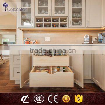 Simple Style White Polyurethane open Kitchen cabinet