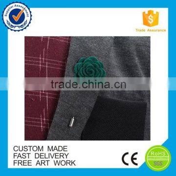 Promotional stock felt rose lapel pin men's flower fabric pin