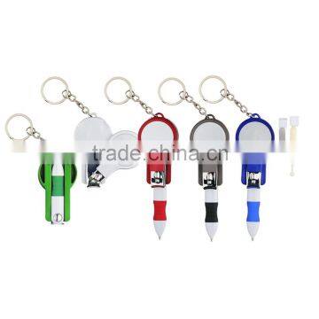 2016 Promotional multi tool pen (earpick, nail clipper, nail file, mirror, key chain)