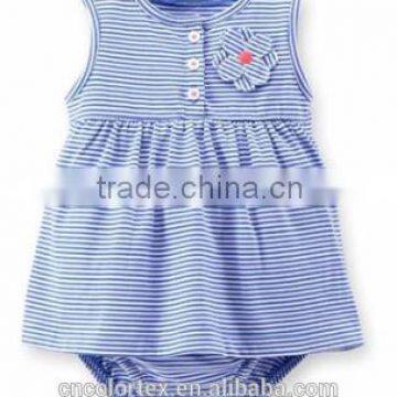 Baby Girls Wearing Summer Sleeveless Stripe Tutu Skirt