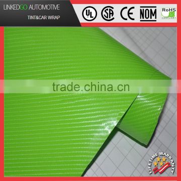 Good Quality Car Wrap 1.52*30M Vinyl Sticker Green 4D Carbon fiber