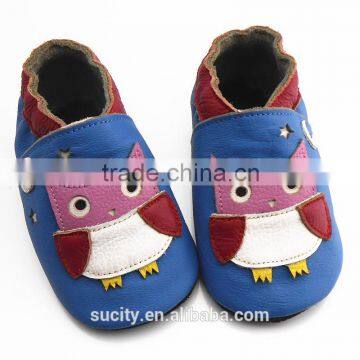 owl blue leather baby toddler boys shoes