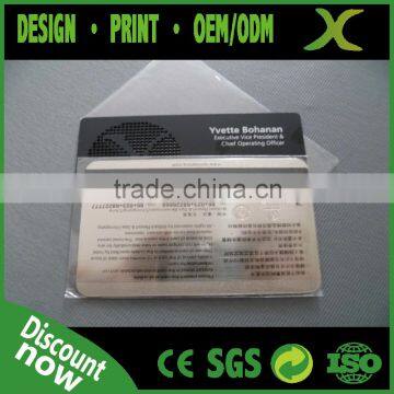 304 Stainless Steel cheap Black Matte metal card blank/ metal magnetic stripe card/Laser cut out metal business card