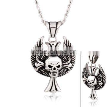 Fashion Stock Stainless Steel Skull Cross Pendant FP50043 photo-4