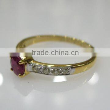 Ruby Diamond Ring In 14K Gold photo-5