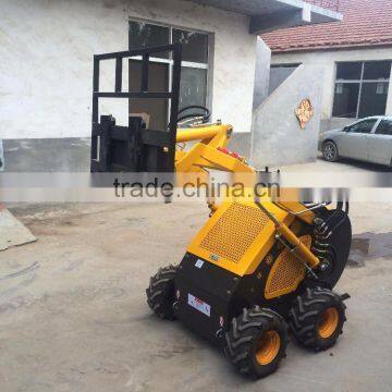 mini skid steer pallet fork/loader with pallet fork/New Condition 380kg Pallet Fork for Mini Skid Steer Loader