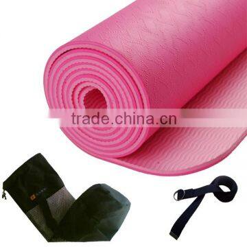 eco tpe material pink yoga mat for sale with yoga mat bag