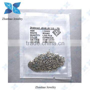 1.5mm round thailand Marcasite for jewelry setting