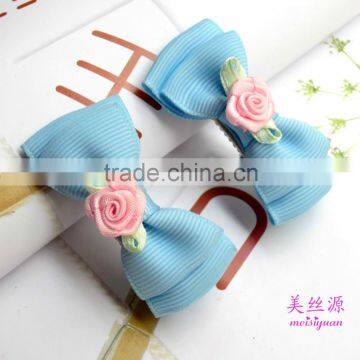 Cute Fancy Wholesale Kids Fabric Ribbon Bow Hair Clips For Baby Girls Accessories photo-5