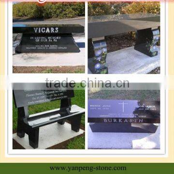 black granite memorial bench