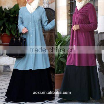 OEM Service China Factory Custom Made Arabic Linen Buttons Women Tunic Tops