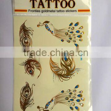 Long Lasting Sexy Metallic Temporary Tattoo Gold Foil Stickers photo-3