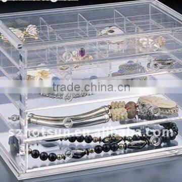 Fashion jewelry/jewellery storage box with compartments and drawer