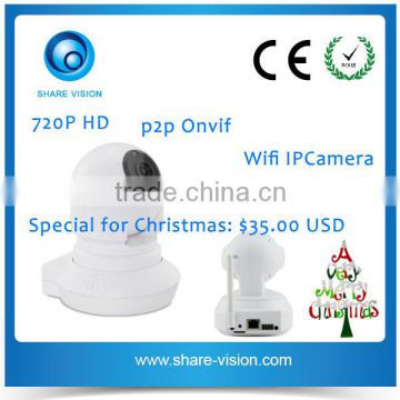 Keep your loved one safe! Christmas Gift Wifi IP Camera, 720P HD Baby Monitor!