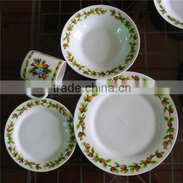 Ceramic Material and FDA,CIQ,CE / EU,SGS Certification 16pcs glazed ceramic dinnerware