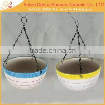 ceramic hanging flower pot design decoration