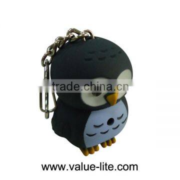Best sale plastic led keychain light with sound button cell different animal shape led light keychain