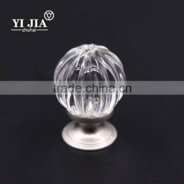 1 1/6 Inch Clear Brass Base Brushed Nickel Crystal Knobs photo-3