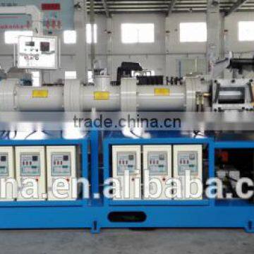 Making Large rubber profiles by extrusion microwave and hot air tunnel