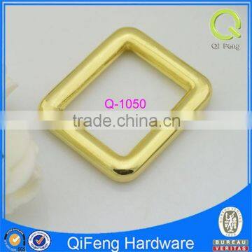 Q-1050 desirable bag buckle shiny really gold square ring