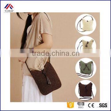 2016 New Design Fashion Woven Shoulder Bags Straw Summer Women Weave Crossbody Beach Travel Handbag