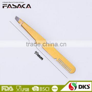 SSG2271SPA-2015 New design stainless steel tweezers with printing and comb