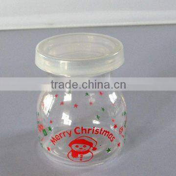 2014 100ml mini glass pudding bottle with plastic cap