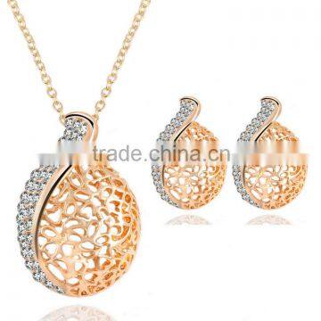 Wholesale alloy necklace and earring for women Hollow out gold punk jewelry