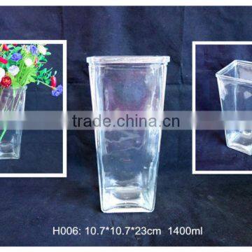 1400ml new design fashion clear glass vase