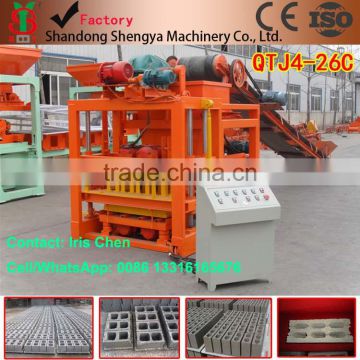 ISO/CE Certificate Shengya Brand automatic cement brick forming machine QTJ4-26C Made in China