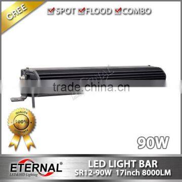 90W Light Bar 17" Wrangler Offroad 4x4 Vehicles Hood Light Bumper Bullbar High Power Light Bar Spot Flood Combo photo-3