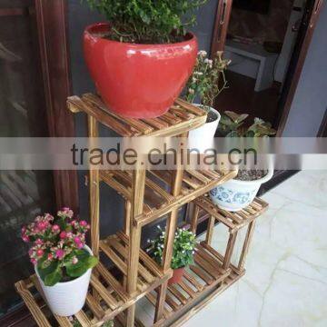 Wooden Flower Display Rack Wall Flower Pot Stand photo-3