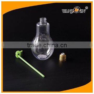 Food grade 400ml/500ml/700l PET pastic lightbulb bottle with screw cap