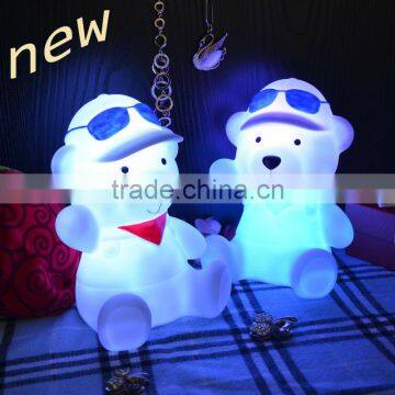 Cute Bear USB Rechargeable LED Table Lamp Cartoon Animal Reading Night Light Dimmer Bedside Table Lamp photo-2